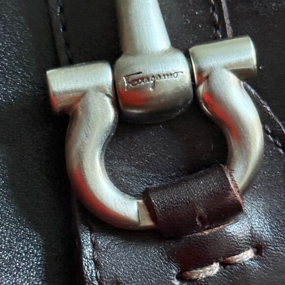 Salvatore Ferragamo Parigi Gancini Bit Driving Moc Shoe loafer brown leather 9 - Picture 12 of 14